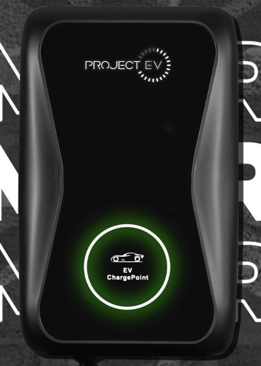 project ev charger on wall